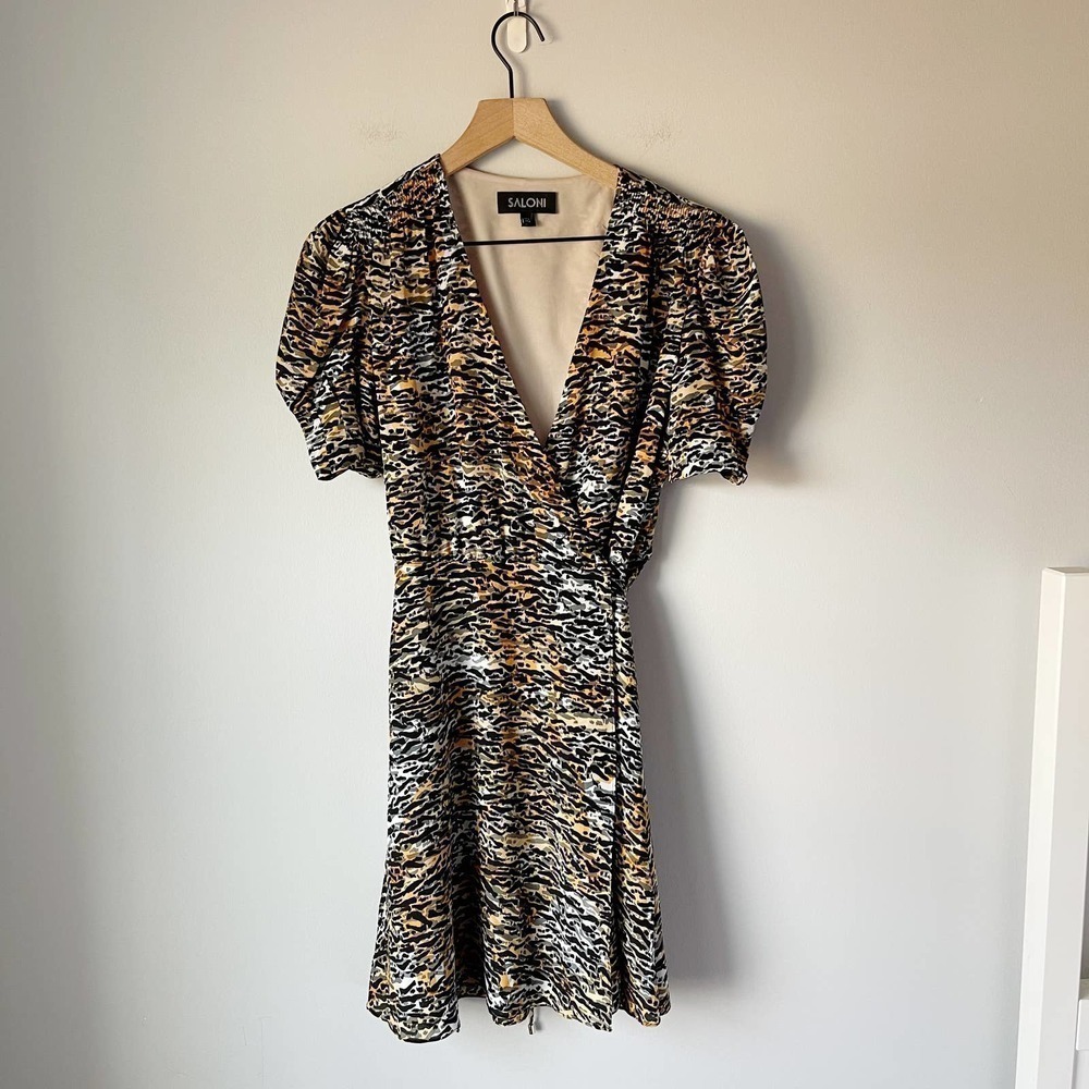 SALONI Zebra Print Mini Dress